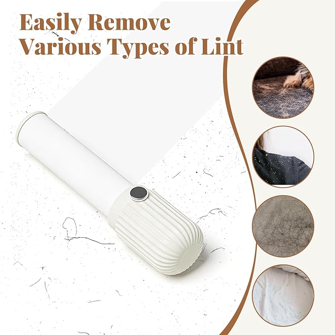 2 PCS Mini Lint Roller with 6 Roller Refills - Reusable Portable Lint Remover for Clothes, Furniture, Pet Hair - Travel Essentials Household Use(Pink & White)