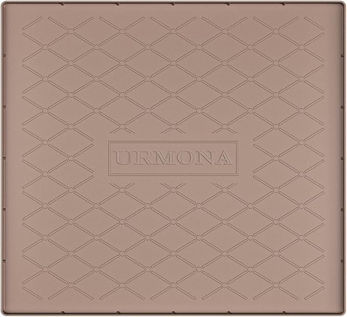 URMONA 22" x 19" Waterproof Silicone Mat in Multiple Sizes & Colors, Under Sink Mat for Kitchen & Bathroom, Pet Food Pad for Dogs & Cats, Kitchen Cabinet Liner, Multi-Purpose for Storage(Khaki)