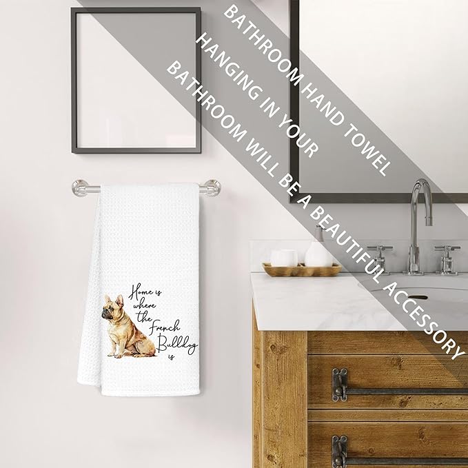 Jvpke French Bulldog Gifts,French Bulldog Kitchen Towels,French Bulldog Decor,Gifts for French Bulldog Lovers,French Bulldog Dish Towels,Cute Bathroom Decor,French Bulldog Hand Towels 16×24 Inch