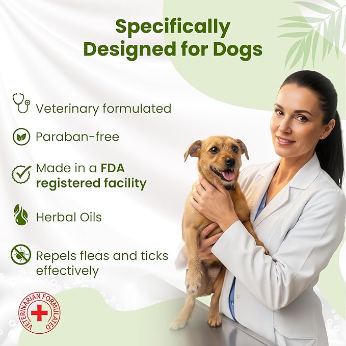 Bio PetActive Herbal Guard Dog Shampoo | pH Balanced Pet Shampoo for Healthy Skin and Coat | Itch Relief with Herbal Oils and Sensitive Paraben Free Formula | 8.45 oz