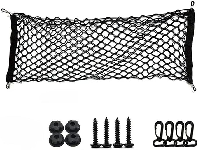 Car Nets Universal Car Trunk Storage Organizer Net Mesh Storage Bag Nylon Car Rear Cargo Net For A3 A4 A6 Q2 Q3 Q5 Q7 S3 S4 S5 S6 S7 Cargo Net (Double 90x40)