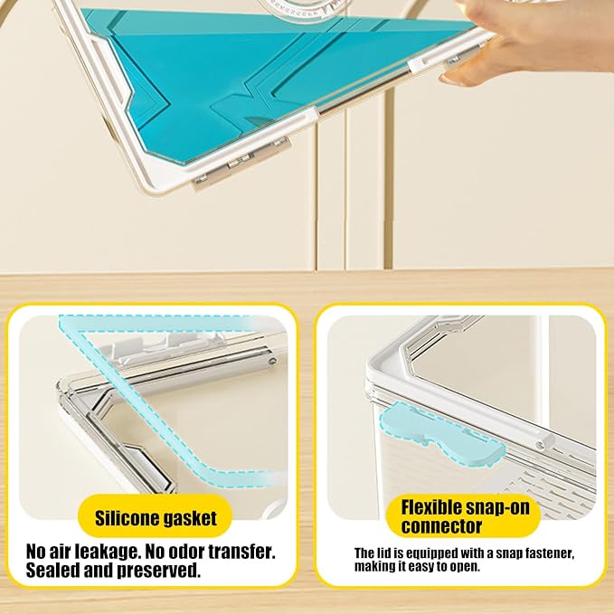 Transportable Hand Carry Food Storage Container Produced from PET Exemplary for Daily Commuting Outdoor Picnics and Home Organization