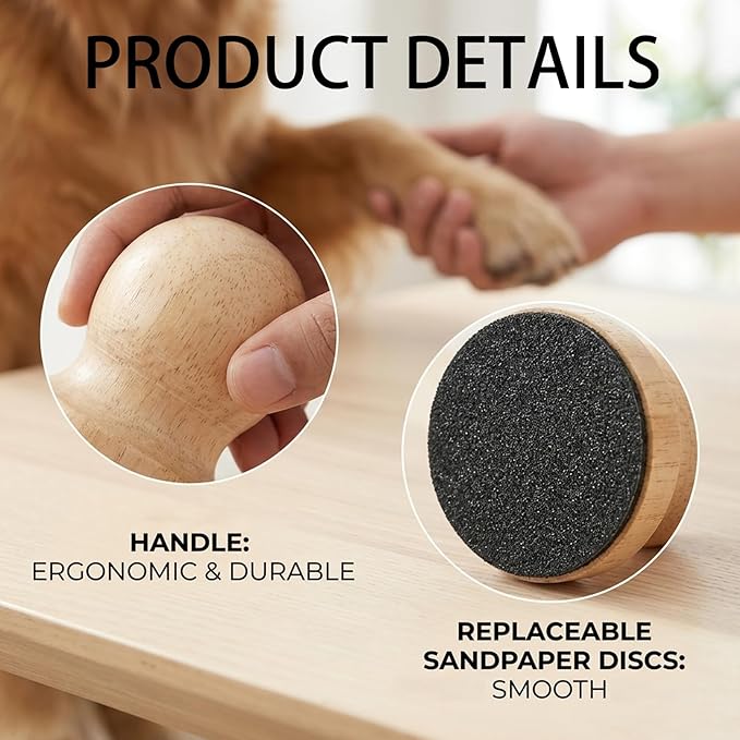 Dog Nail File, Dog Nail File Board, Nail File for Dogs, 14 Pcs Dog Nail Grinder Set with 2 Round Heads and 12 Sandpapers, Safe Nail Care Kit for Puppies and Adult Dogs