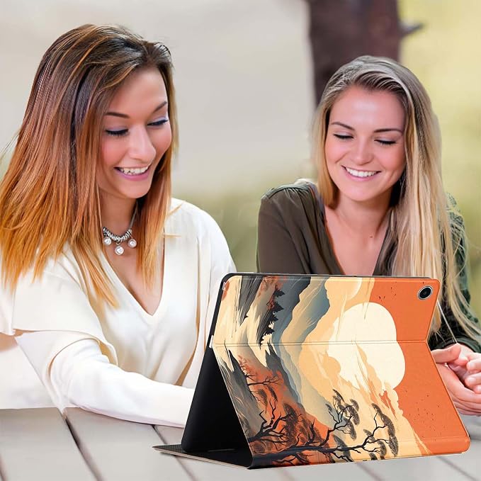 for Samsung Galaxy Tab S9 11" 2023(SM-X710/X716B/X718U) Tablet Case,Premium Leather Folio Stand Auto Wake/Sleep,Multiple Viewing Stand,Nature Landscape Valley River Sunset