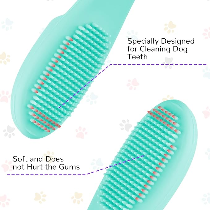 Qianyu Dog Toothbrush Soft Silicone Finger Toothbrush Dog Tooth Brushing Kit Cat Tooth Brush Teeth Cleaning Dental Care for Small and Large Pet 4 Pack