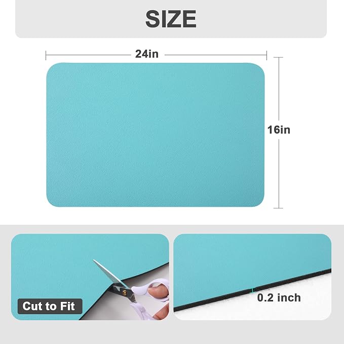 Ecotrim Coffee Mats for Coffee Bar Accessories, Turquoise 16" x 24"