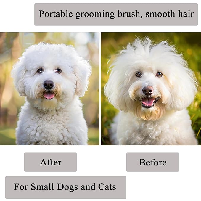 Dog Grooming Brush, Soft Puppy Massage Brush, Pet Hair Bathing Brush Comb, Hangable Grooming Tool for Poodles, Teddy, Yorkies, Maltese, Shih Tzu, Chihuahua (Black)