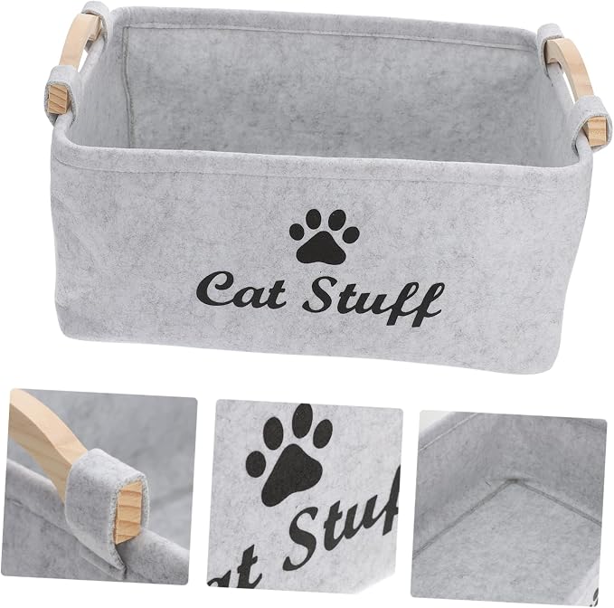 Sundries Bin Cat Basket Fabric Storage Rattan Storage Box Pet Toys Case Multi-use Organizer