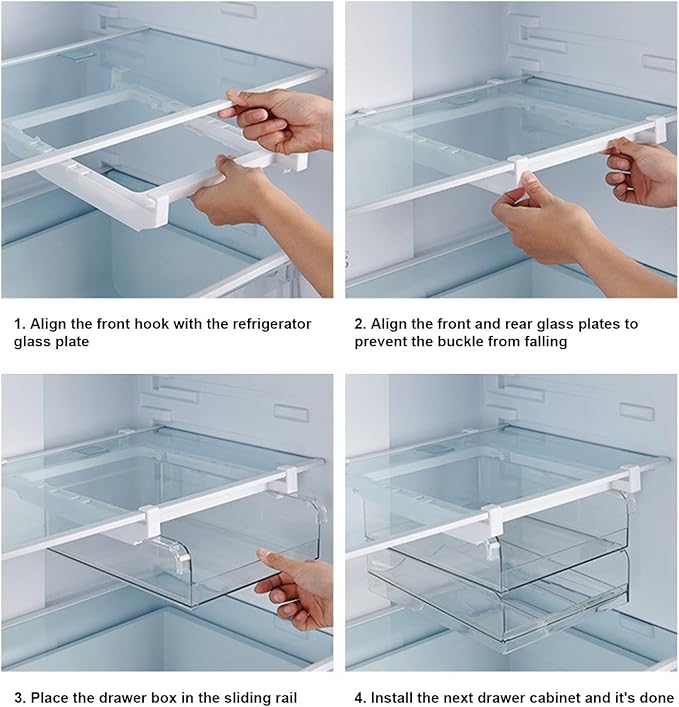 Fridge Organizer - Fridge Organizer Drawer | Refrigerator Organizer Bins | Fridge Shelf Holder Storage Box | Fridge Vegetable Pullout Container | Kitchen Storage And Organization Kitchen Storage Box