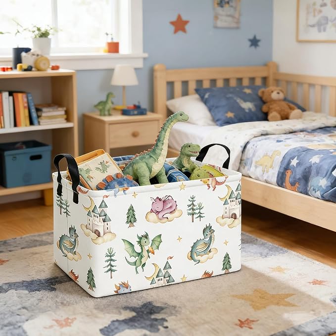 Rectangular Dragon Storage Basket | Gifts Bag for Toys,Books,Clothes,Gifts,Pets-Perfect for Home,Office,Nursery,Dorm,Shelf