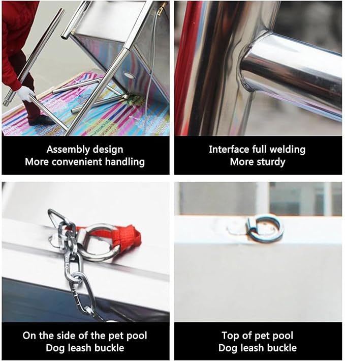 Pet Washing Station Sink Shower,Dog Bathtub for Home,Stainless Steel Professional Grooming Bath Tub.Silver-120x70x90cm
