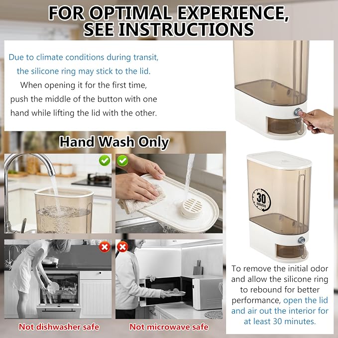 Pet Food Storage Container with Lid & Scooper Press to Dispense Clear Airtight Cat Food Storage Container Dog Food Storage Container BPA Free Store Dry Food Dog Treat Container for Kitchen Pantry