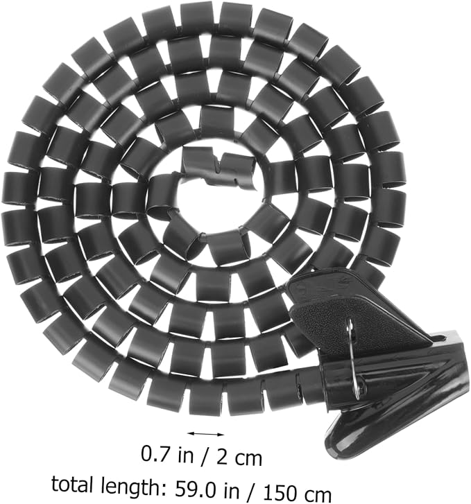 TEHAUX Spiral Coiled Tube Sleeve for Flexible Wire Wrap Organizer Protects Wires from Pets and Easy to Cut and