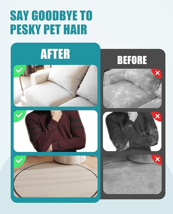 Pet Hair Removal Brush for Couch, Durable, Reusable, Washable Lint Cleaner for Dog and Cat Hair, Gentle on Furniture, Effective on Carpets, Clothing, Bedding-Simple
