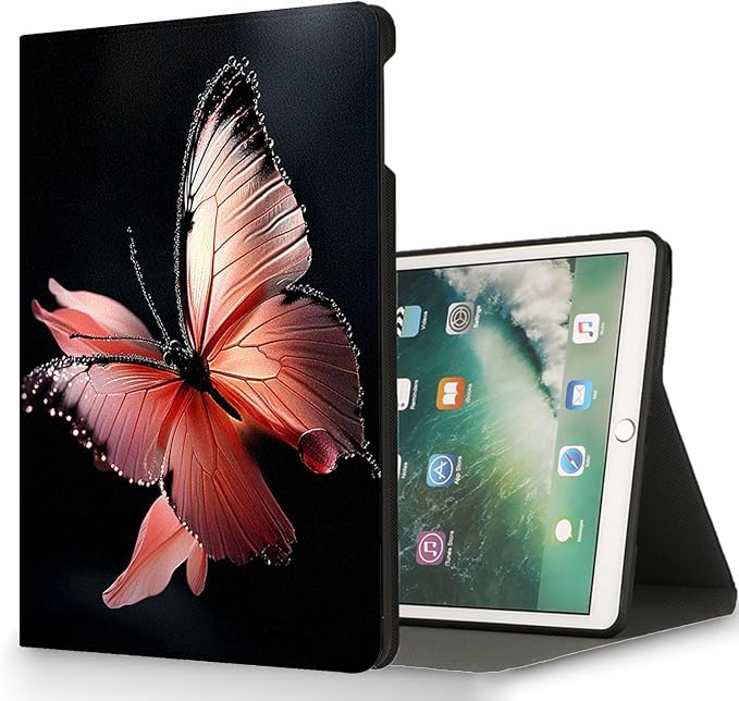 for Microsoft Surface Pro 7 Plus,Surface Pro 7/6/5/4 12.3" Tablet Case,Auto Wake/Sleep,Adjustable Stand Protective Cover - Pink Butterfly