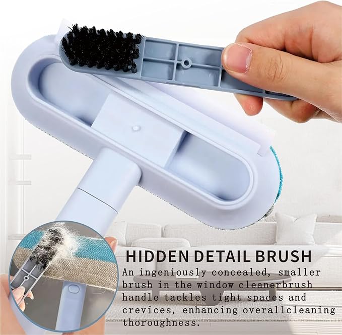 4 in 1 Pet Hair Remover, Reusable Washable Lint Brush for Dog and Cat Hair - Multifunctional Fur Removal Tool, 17.3Inch Adjustable Long Handle, for Couch, Furniture, Carpet, Car Seat, Clothes, Bedding