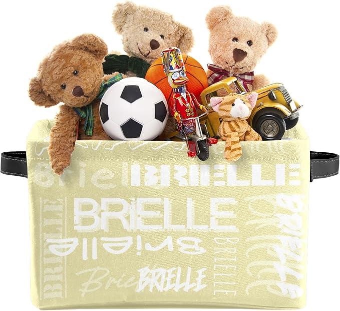 Personalized Storage Bins with Name Custom Kids Storage Basket Cubes Organizer with Handles for Organizing Boys and Girls Toys Shelf Closet Nursery Baskets Boxes, 1 Pack