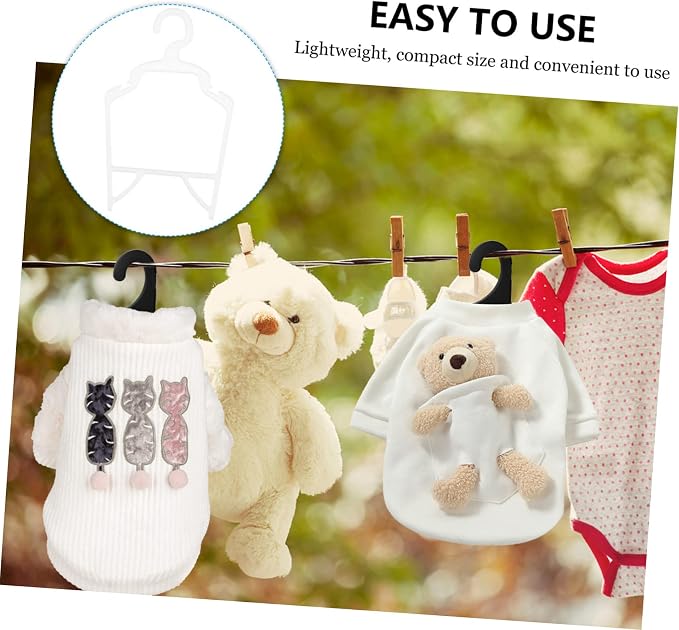 iplusmile 10pcs PP Pet Apparel Hangers for Dogs Compact Lightweight Dog Clothes Storage Organizers Sturdy Non Deformable Pet Supplies Holders