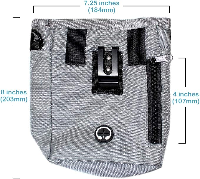Pets First Dog Treat Training Pouch - Treat Bag for Kibble, Food, Toys, Accessories with Built-in Poop Bag Dispenser - Holder for Small, Medium & Large Dogs & Puppies with Multiple Ways to Wear