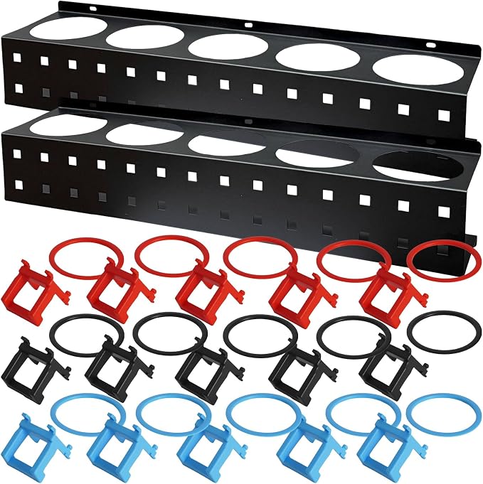 Spray Bottle Holder Rack Spray Can Organizer Storage Wall Mount 21” | Metal Workshop Kitchen Warehouse Garage Organization