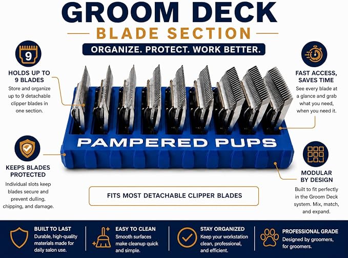 Groom Deck Modular Grooming Tool Organizer - Blue