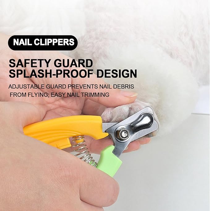 Yellow Green Dog Nail Clipper with Fish-Tail Ergonomic Handle Plier Style Dog Claw Clippers with Guard Heavy-Duty Dog Toenail Clippers Professional Pet Nail Trimmers for Large Dogs and Cats
