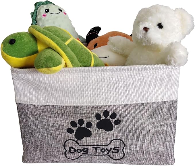 Dog Toy Basket Collapsible Dog Toy Box Foldable Dog Toy Bin for Pet Toys Accessories