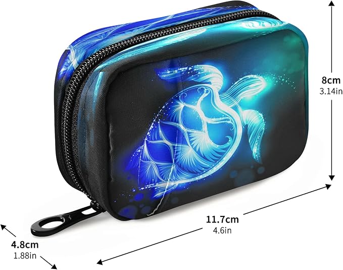 Galaxy Turtle Pill Box 7 Day Pill Case Travel Pill Organizer Bag with Zipper Portable Weekly Case Compact Size for Vitamin Supplement Holder