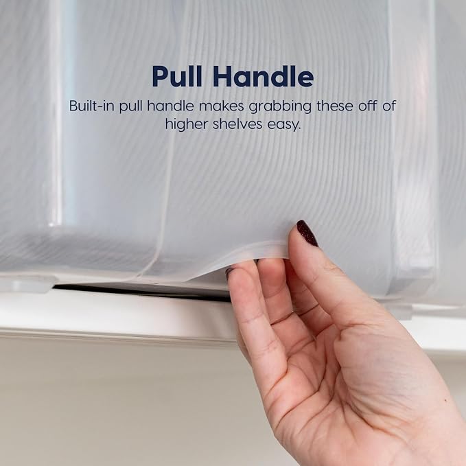 IRIS USA 19 Qt Storage Bins with Lids, 6 Pack, BPA-Free, Clear/White | Ideal for organizing shoes, crafts, pantry items, home office essentials and more.