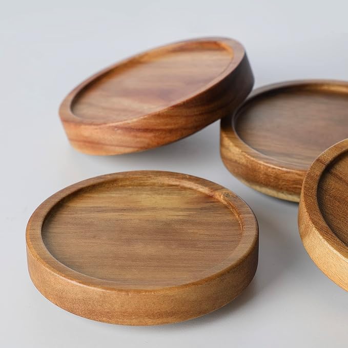 Glass Storage Jars Set with Airtight Wood Lids | Kitchen Food Containers for Coffee Beans/Sugar/Noddles/Pasta