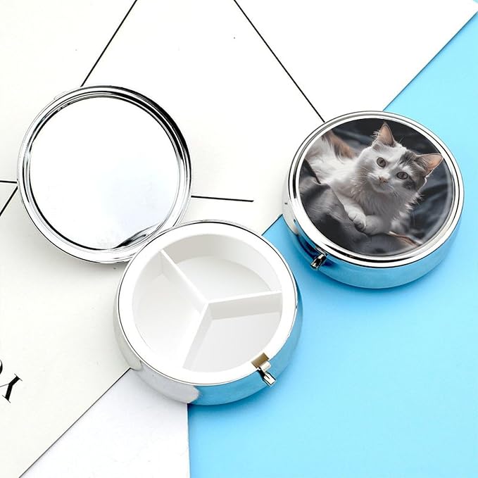 Pill Box Portable The Pet on The Mattress Pill Case Cute Pill Organizer for Vitamins Supplements