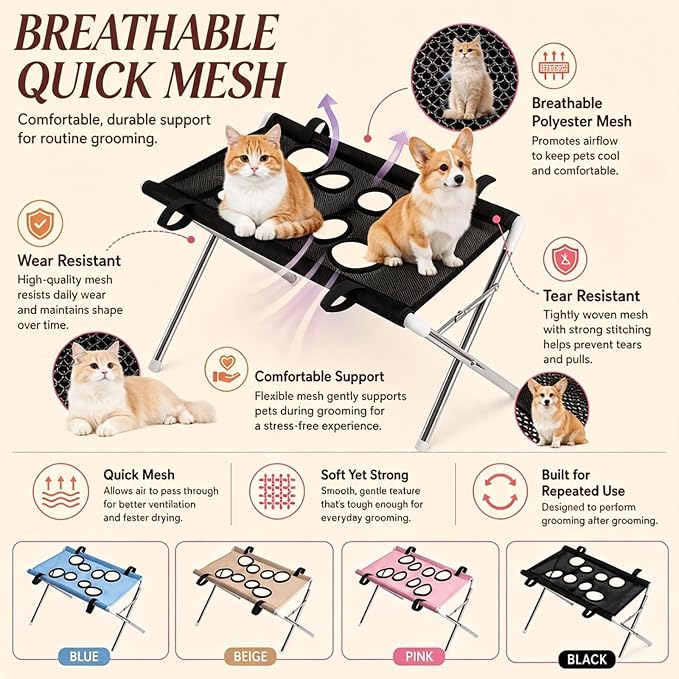Pet Bathing Hammock for Dogs, Foldable Dog Bath Holder Sling Shower Chair | Pet Washing Station, Ear Cleaning, Bathing Use, Foldable Design, Secure Strap