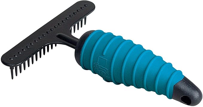 Master Grooming Tools Ergonomic Undercoat Rakes — Efficient Tools for Grooming Dogs, Long Pins, Black