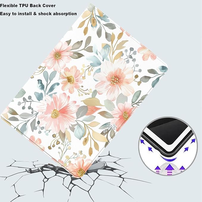 Tablet Case for iPad (9.7-Inch, 2018/2017 Model, 6th/5th Generation),Shockproof Protective Cover with Stand,Auto Wake/Sleep,Floral Pattern