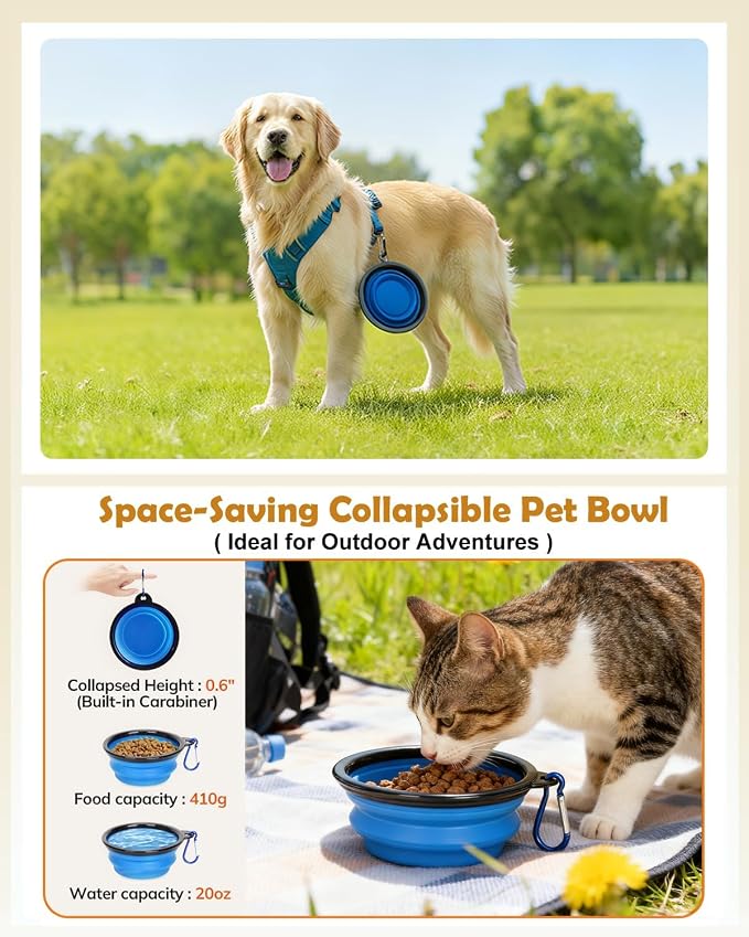 Morpilot Cat Carrier Soft for Large Medium Cats and Puppy up to 20lbs | with Dual-Sided Cushion, Secure Buckle and Foldable Bowl, Dog Carriers for Small Dogs - Pet Carrier (Dark Blue)