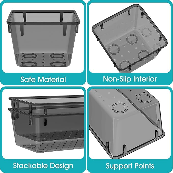 13 PCS Plastic Drawer Organizers Set, 4 Size Desk Drawer Organizer Trays | 4 Size Desk Drawer Organizer Trays for Makeup, Jewelry, Kitchen Utensils, Gadgets and Office
