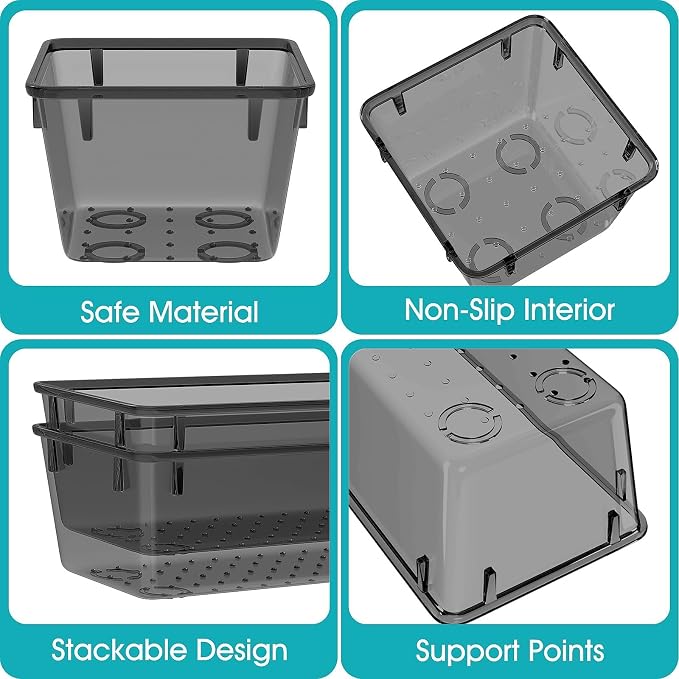 28 PCS Plastic Drawer Organizers Set, 4 Size Desk Drawer Organizer Trays | 4 Size Desk Drawer Organizer Trays for Makeup, Jewelry, Kitchen Utensils, Gadgets and Office