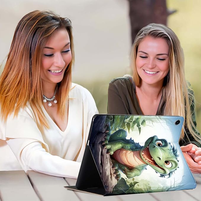 for Samsung Galaxy Tab S9 11" 2023(SM-X710/X716B/X718U) Tablet Case,Premium Leather Folio Stand Auto Wake/Sleep,Multiple Viewing Stand,Cartoon Dinosaur