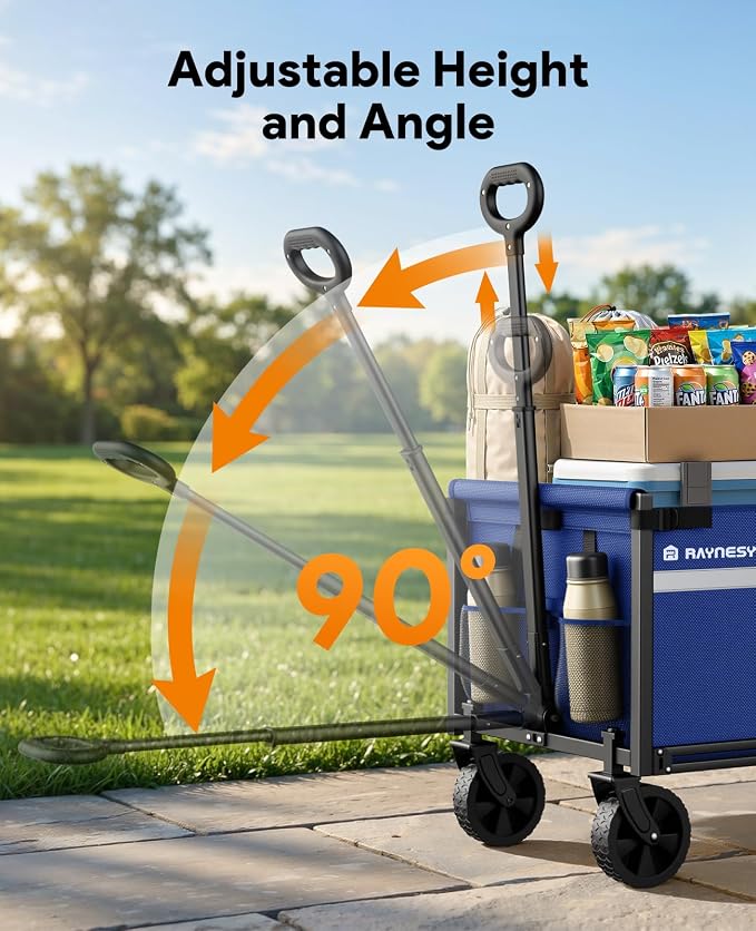 Collapsible Wagon Cart with Wheels, 220LBS for Grocery Shopping Camping | 110L Capacity Wagons Carts Foldable,220LBS Heavy Duty Wagon Carts, Lightweight Portable Utility Cart,All-Terrain Wheels