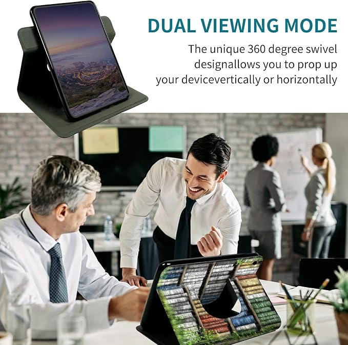 Case for Samsung Galaxy Tab A8 10.5" 2022 SM-X200/X205/X207, 360 Degree Rotating Stand with Multi-Angle Vertical & Horizontal Viewing Shockproof Protective Shell for Women Men, Green Books