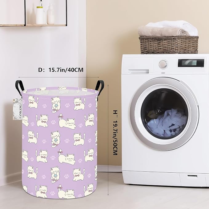 Cat Storage Bin Foldable Nursery Organizer Basket | Foldable with Waterproof PE Coating Organizer Bin for Kids Boys and Girls,Office,Bedroom,Clothes