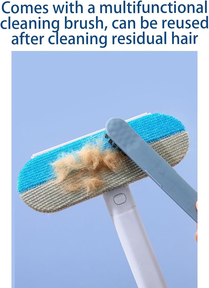 Extendable Cat Brush, Washable Lint Remover, Long Handle Cleaner, Multifunctional Furniture Carpet Organizer, Portable Clothes Cleaning Accessory, Grooming Tool for Cats, Carpets, Clothes, 59x18.5x3cm