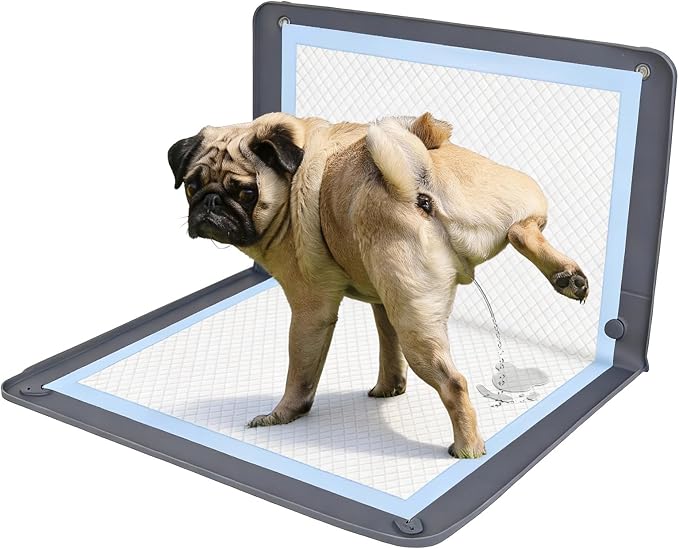 Pee Pad Holder for Dogs, 25.5” x 35” Silicone Dog Puppy Pad Holder, Non-Slip Rubber Mat with Raised Edges to Reduce Mess, Versatile Pee Pad Tray for Male & Female Dog Indoor Potty Training