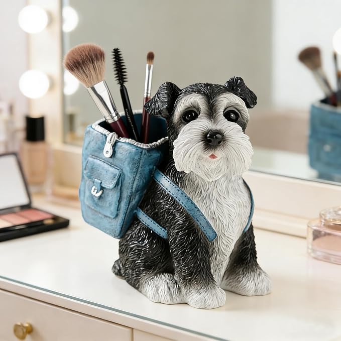Funny Dog Pen Holder, Pen Holder for Desk Cute, Schnauzer Gifts for Women | Dog Lover Gifts, Desk Pen Organizer, Lovely Decor for Home Office School Desk