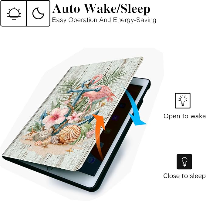 for Microsoft Surface Go 4/3/2/1-10.5" 2021 Tablet Case,Auto Wake/Sleep,Adjustable Stand Protective Cover - Flamingo Anchor Tropical