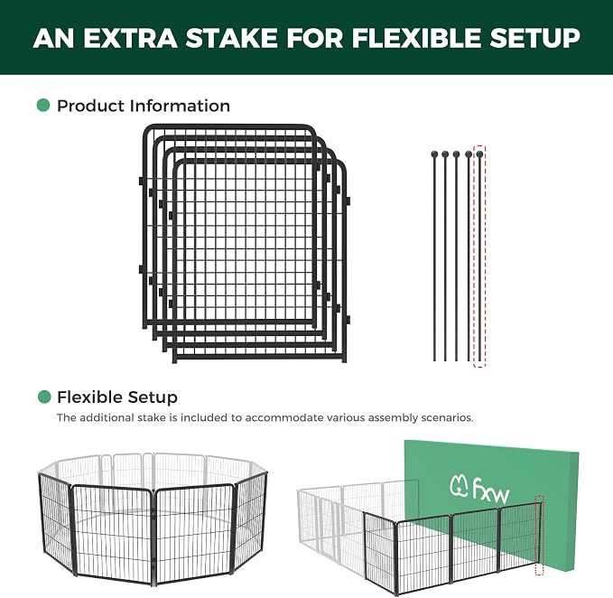 FXW Homeplus Indoor Dog Playpen, 32" H, 4 Panels, for Small & Medium Dogs | Stress-free play, Heavy-duty, Semi-open design, Easy setup, Threshold-free gate, Expandable, Patented