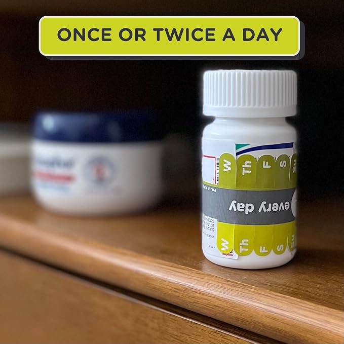 TOOKTAKE Daily Tracking Stickers/3 Pck for Vitamins & Medication in Any Form,Vitamin Organizer,Easy Pill Tracker,Daily Pill Organizer,Medicine Organizer,Weekly Pill Box,7 Day Week, AM/PM,Day & Night