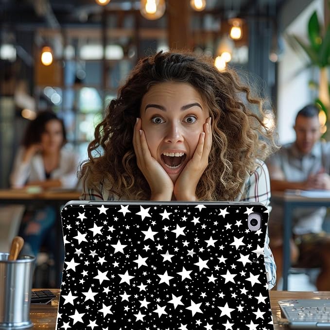 for Microsoft Surface Pro 8-13" 2021 Tablet Case,Auto Wake/Sleep,Adjustable Stand Protective Cover - Star Pattern