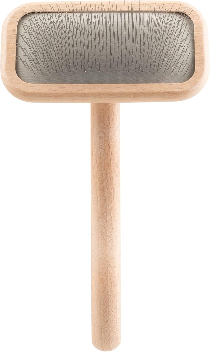 Chris Christensen Mark II Slicker Brush for Dogs, 12mm Pins, Groom Like a Pro, Handcrafted Lightweight Beechwood Ergonomic Handle, Stainless Steel Pins, A5II Small. Made in Germany.