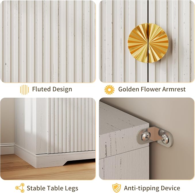 Vlsrka Rotating Shoe Storage Cabinet with Doors and 6 Tier Shelves, White | Suitable for 18 Pairs Shoe Organizer, Freestanding, Pull Out Shoe Rack, Wooden Entryway Cabinet for Hallway, Closet, Indoor